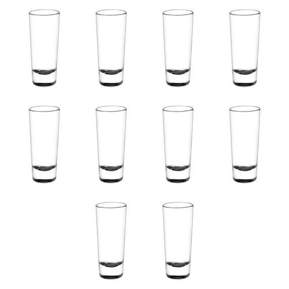 Cordial Shooter Shot Glasses 2 oz. Set of 10, Bulk Pack - Great for Birthdays, Parties, Indoor & Outdoor Events - Black