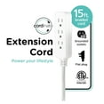 thumbnail image 1 of Cordinate 15ft. 3-Outlet Braided Extension Cord, Gray/White – 50011, 1 of 10