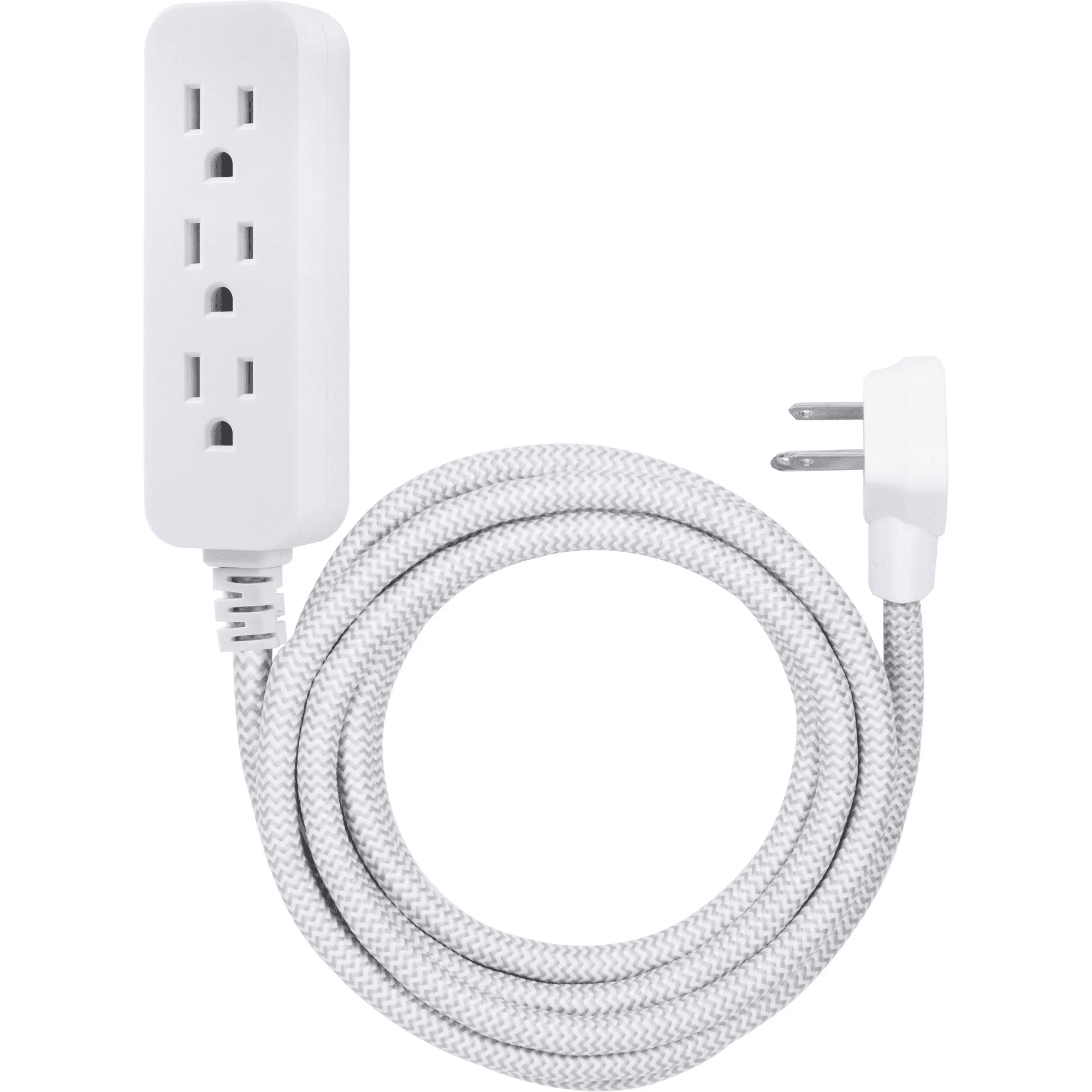 Cordinate 39624 10ft. 3-Outlet Extension Cord, White/Gray 39624