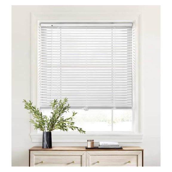 Cordless 1" Aluminum Horizontal Mini Blinds, Light Filtering Blinds for Windows, Blinds & Shades for Window Size 25'' W x '' H, White