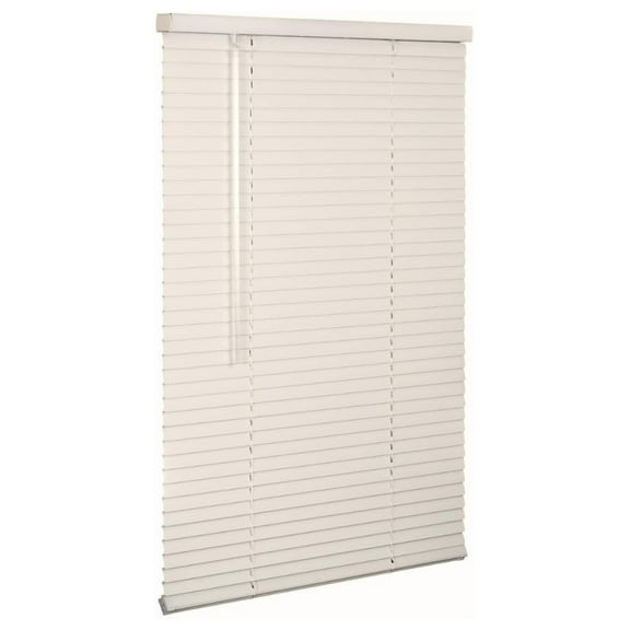 Cordless 1" Aluminum Mini Blind 58.5" Wide x 36" Long, Alabaster, Room Darkening Metal Indoor Window Blinds for Home and Office 58.5"W x 36"H
