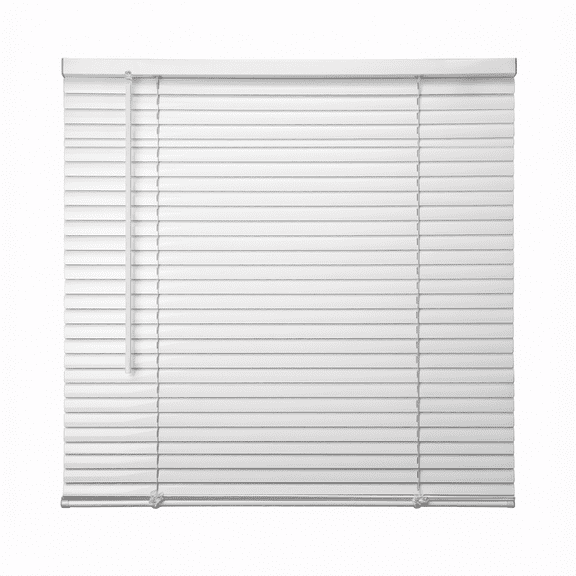 Cordless 1 Inch Light Filtering Vinyl Mini Blinds, White, 30 x 48 in