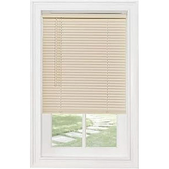 Cordless 1" Light Filtering Mini Blind, 37" Wide x 64" Long, Alabaster
