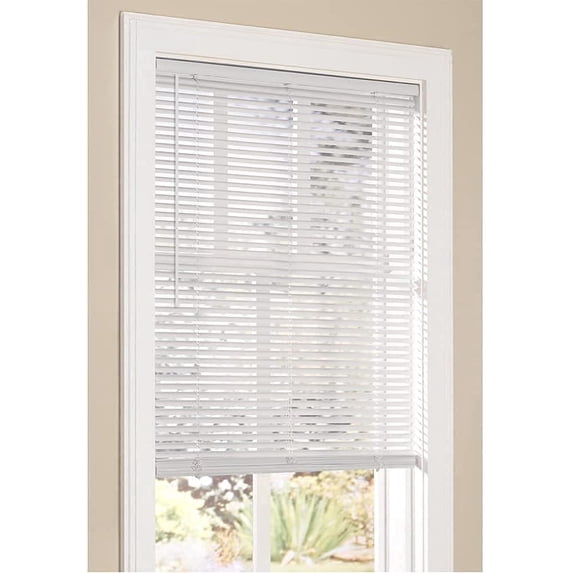 Cordless 1" Light Filtering Mini Blind, White (24" Wide x 64" Long)