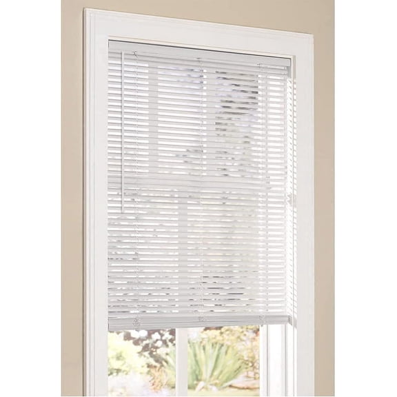 Cordless 1" Light Filtering Mini Blind, White (37" Wide x 64" Long)