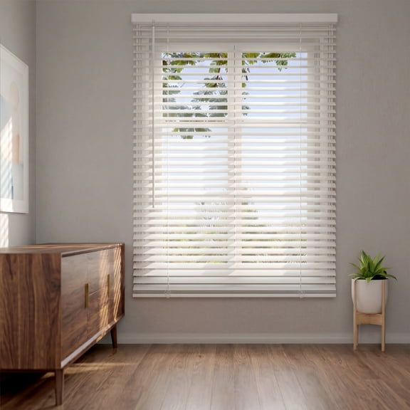 Cordless 1" Light Filtering Vinyl Mini Blinds, White