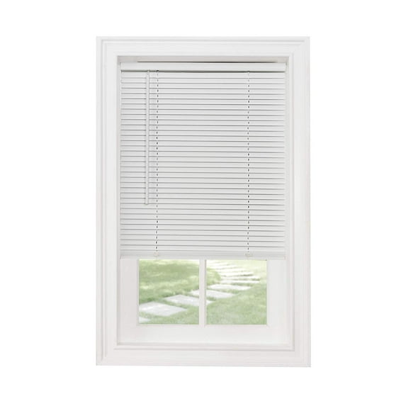 Cordless 1" Mini Blind, Vinyl, 24" Wide x 64" Long, White