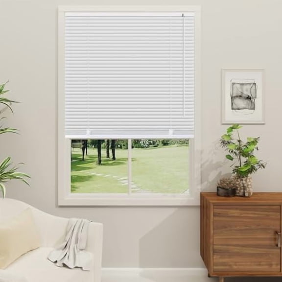 Cordless 1" Mini Blinds Suitable for 29" W x 64" H Windows Darkening Waterproof Aluminum Heat Resistant Horizontal Window Blinds & Shades Hidden Install for Bedroom,Kitchen,Bathroom