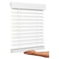 thumbnail image 1 of Cordless, 2 Inch Faux Wood Blind, 22.5" Wide x " Long, Window Blinds, Blinds & Shades, Blinds for Indoor Windows, Smooth, Bright White - 22.5" x ",Bright White, 1 of 9
