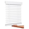 thumbnail image 1 of Cordless, 2 Inch Faux Wood Blind, 26" Wide x 72" Long, Window Blinds, Blinds & Shades, Blinds for Indoor Windows, Smooth, Bright White - 26" x 72",Bright White, 1 of 9