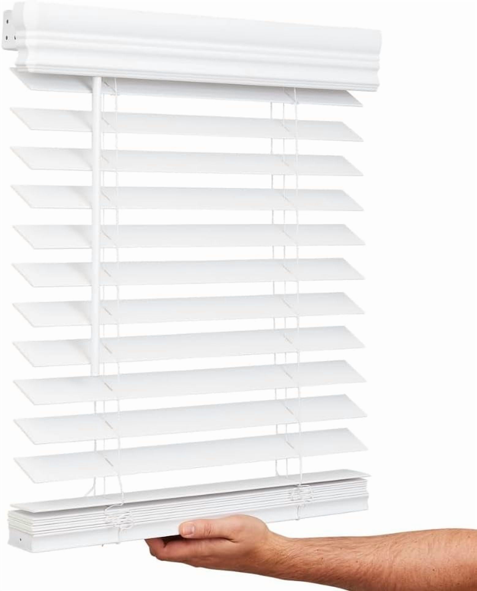 Cordless, 2 Inch Faux Wood Blind, 34