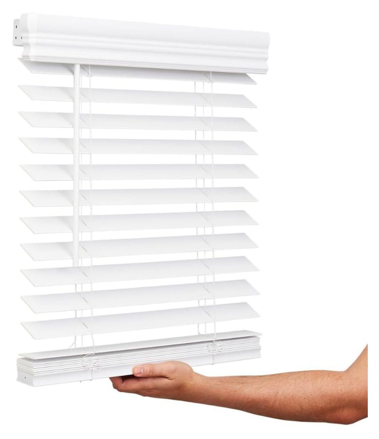 Cordless, 2 Inch Faux Wood Blind, 45