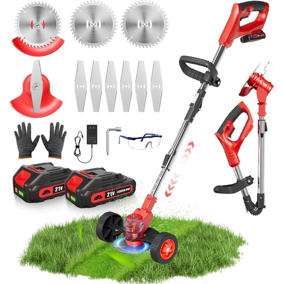 Cordless 3 in 1 Electric Weed Wacker Trimmer Edger Adjustable Height Lawn Mower