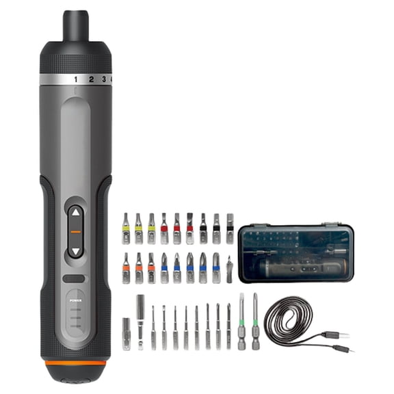 Cordless 4V Electric Screwdriver Practical Power Screwdriver with Multiple Bits Designed for Low Light Conditions