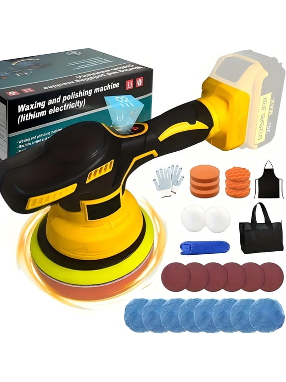 Cordless Car Buffer Polisher - 6-Speed, Up to 6800 RPM, Dual Action, Orbital Polisher with Buffing Pads, Compatible with DEWALT 20V MAX