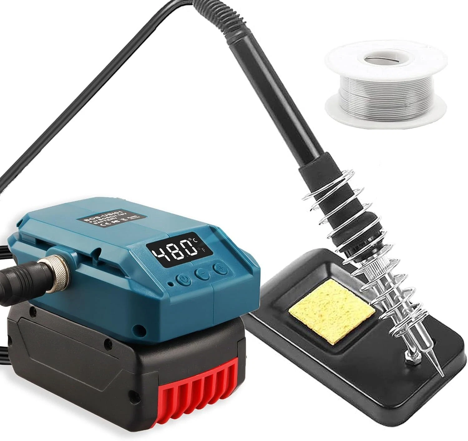 Cordless 60W Electric Cordless Soldering Iron LCD Welding Tool For Bosch 18V GBA