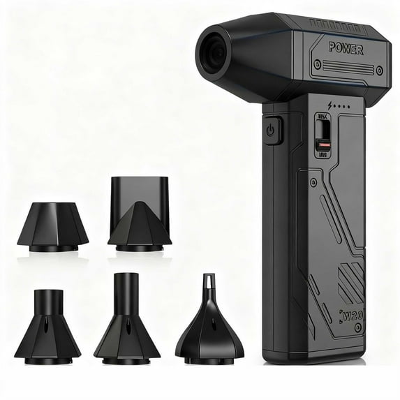 Cordless Air Duster 130000 RPM, Mini Turbofan Blower for Car Drying Snow Removal, USB-C Handheld Fan with LED Light