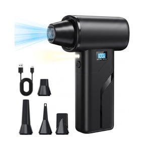 Compressed Air Duster, Cordless Air Duster with 200000RPM Brushless Motor, Electric Air Duster with 4-Speed Settings for Computer, Keyboard, Car, Home, Pet Hair Cleaning
