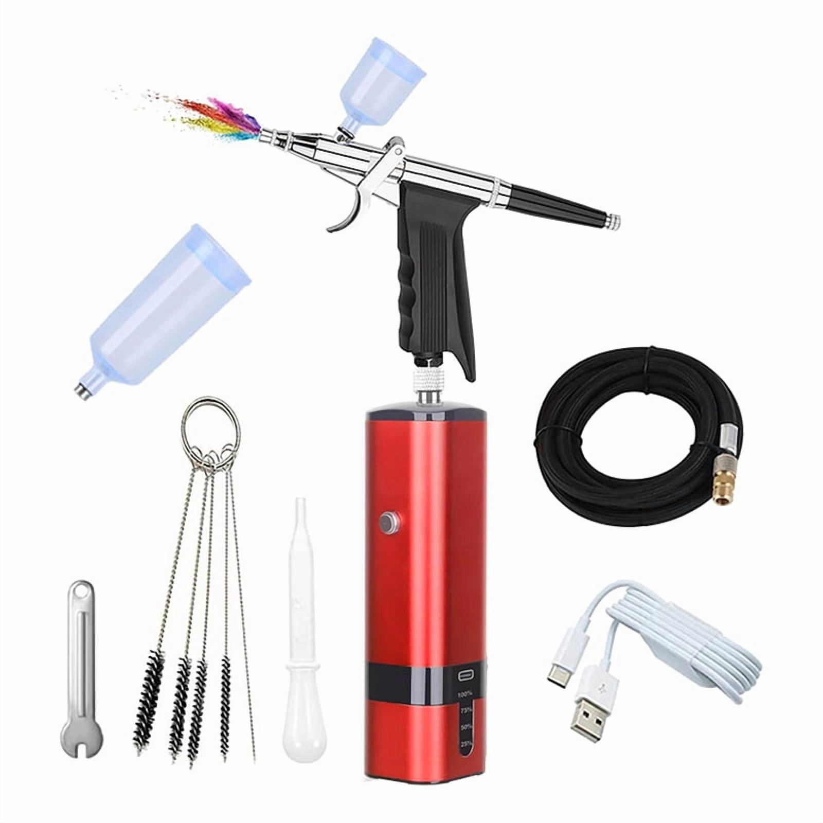 Cordless Airbrush Set with Compressor, Trigger Type High Pressure Air Brush for Painting, Nail Art, Cake, Hairdresser