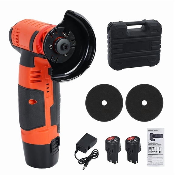Cordless Angle Grinder 12V, Mini Handheld Grinder with 2 x 1500mAh Batteries, 19500 RPM Electric Cutter for Cutting Grinding Polishing
