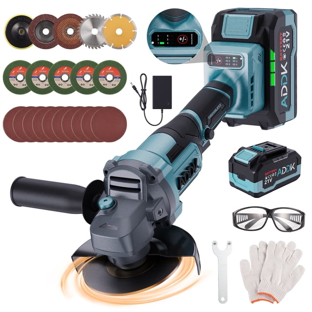 Cordless Angle Grinder, 6 Suction Speed, 9800 RPM Grinding Disc ...