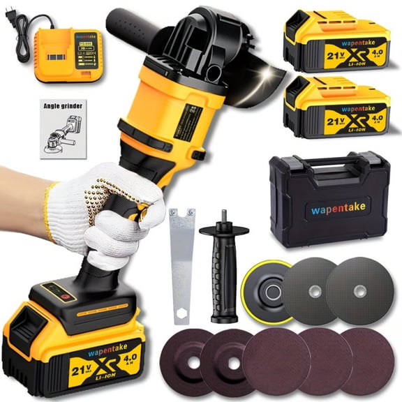 Wapentake 21V 4.5" Cordless Angle Grinder with 4.0Ah Battery
