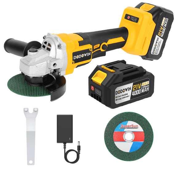 Cordless Angle Grinder with Battery and Charger, Wall Surface Cleaner and Polisher, Portable Finishing Tool for Drywall and Plaster