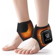 Cordless Ankle Massager with Heat, Heated Foot Massager with Vibration, Ankle Heating Pad for Relief, 3 Heat Levels, 3 Vibration Modes, Ankle Brace for Left and Right Feet