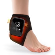 Cordless Ankle Massager with Heat, Rechargeable Heated Ankle Wrap Brace with 3 Heat Levels & 3 Vibration Modes for Tired Feet, Muscle Fatigue, Post-Workout Recovery, Portable for Home, Office, Travel
