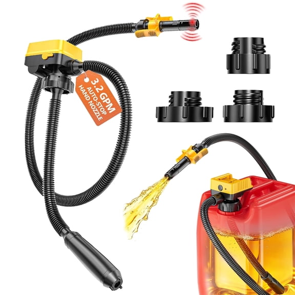 Cordless Auto-Stop Fuel Transfer Pump Compatible with DeWalt 20V and Milwaukee 18V Batteries - 3.2 GPM