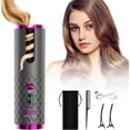 thumbnail image 1 of Cordless Automatic Hair Curler, USB Rechargeable Auto-Rotating Ceramic Curling Iron with 6 Temperature & 6 Timer Settings for Travel, 1 of 11