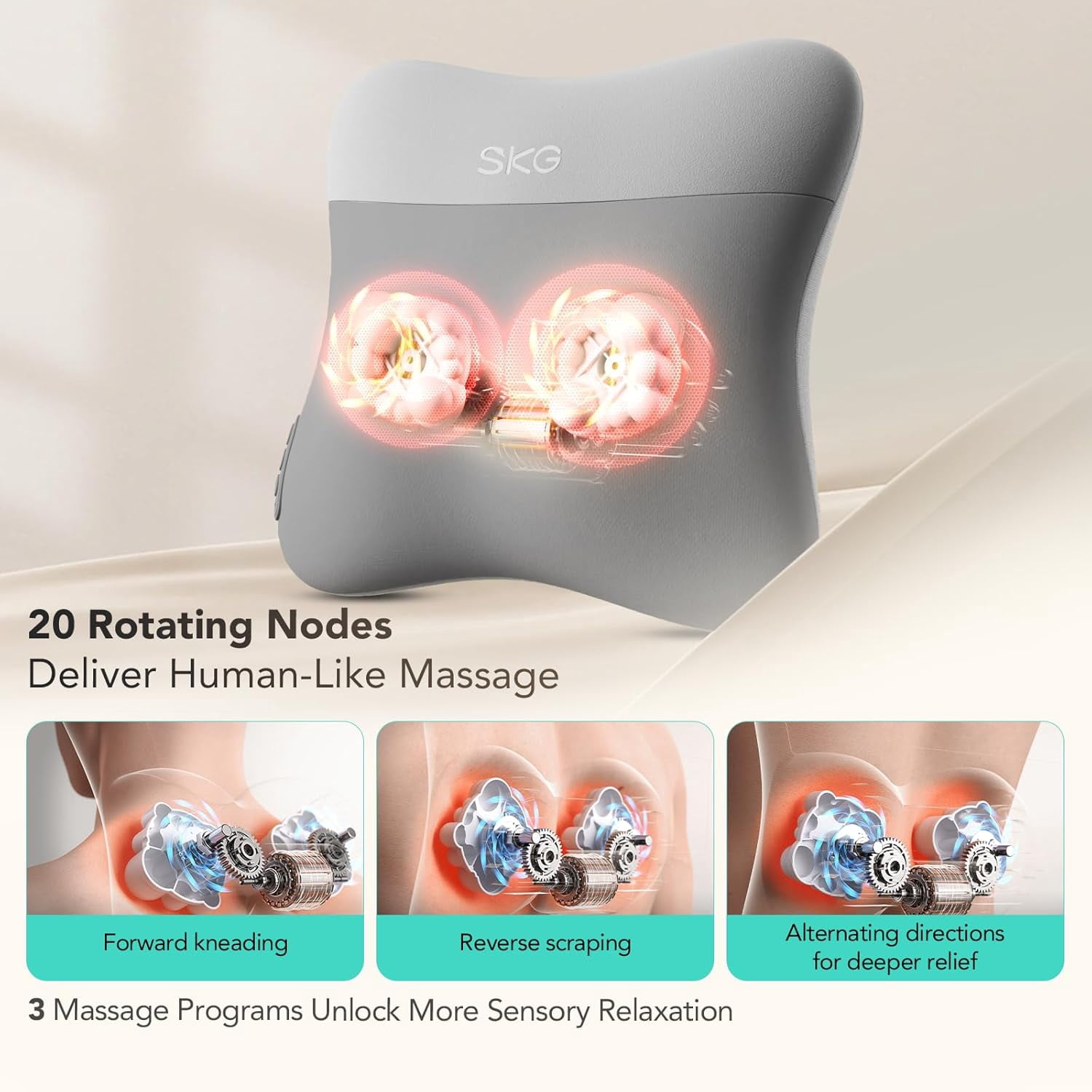 Cordless Back Massager for Pain Relief Deep Tissue 4D Neck and Back Massager with Dual Sided Heat Valentine Gifts for Men and Women Dad Mom Grandpa