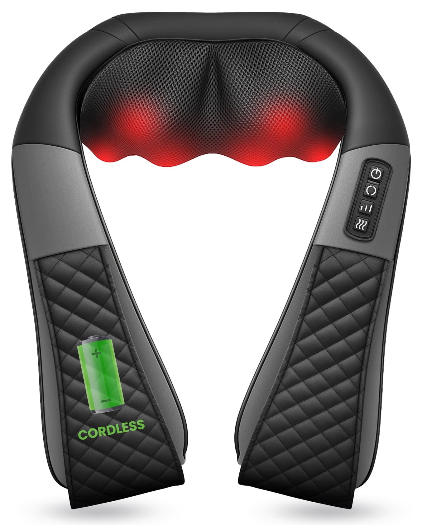 Comfier Cordless Neck Massager with Heat, Shiatsu Deep Kneading Shoulder Back Massager, USB-Rechargeable, Gifts