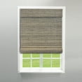 thumbnail image 1 of Cordless Bamboo Blinds - Flatstick Bamboo Roman Shades for Interior Windows - Roll Up Woven Shades with Valance - Inside & Outside Mount Roman Window Shades - Driftwood - 31" W x 64" L, 1 of 4