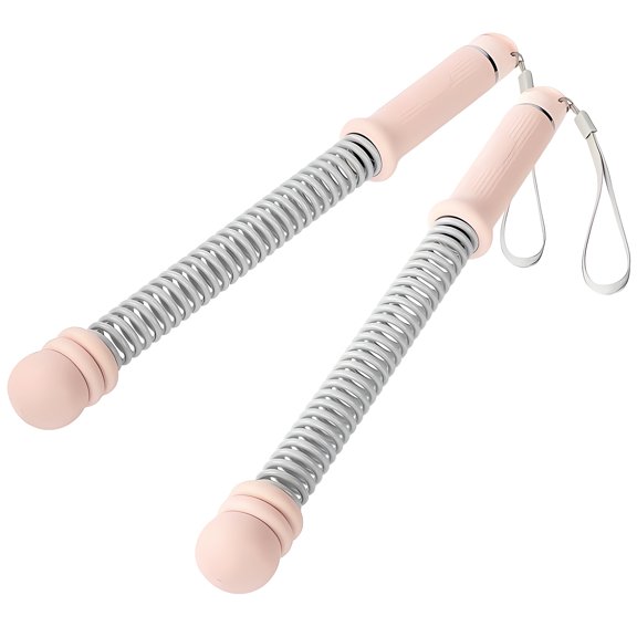 Cordless Battle Rope with Adjustable Resistance Springs, Ropeless Weighted Workout Stick for Strength Training and Cardio Fitnespink