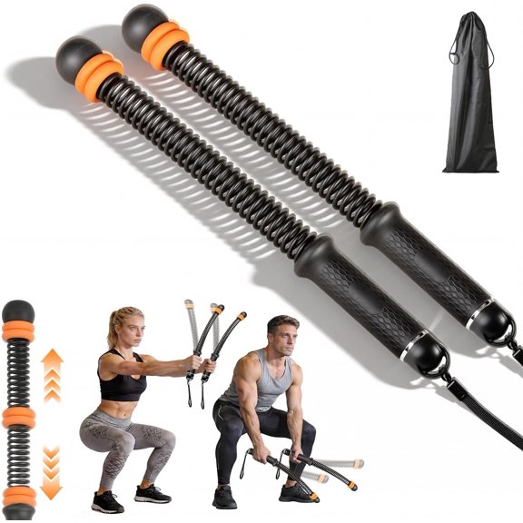 Cordless Battle Ropes 2 Pcs, Adjustable Ropeless Weight for Men & Women, Portable Arm Exerciser Strength Building, HIIT and Low-Impact Aerobic Training-Black