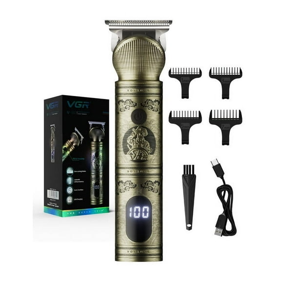 Cordless Beard Trimmer for Men Rechargeable Hair Trimmer for Men,Professional Hair Clippers Mens Electric Beard Trimmer Haircutting T-Blade Trimmer Kit, Edger Clippers with LED Display for Mens Gifts