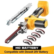 Cordless Belt Sander Compatible with Dewalt 20V Battery, 16 PCS Belts40-120 Grit 1/2"  18" 2100 FPM 6-Speed Brushless Detail Sander for Woodworking Metal Curved Surfaces FinishingNo Battery