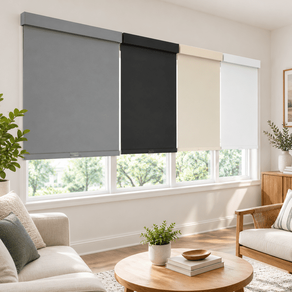 Rodless Valance Cordless Blackout Roller Shades For Windows Pull Down Blinds With ...