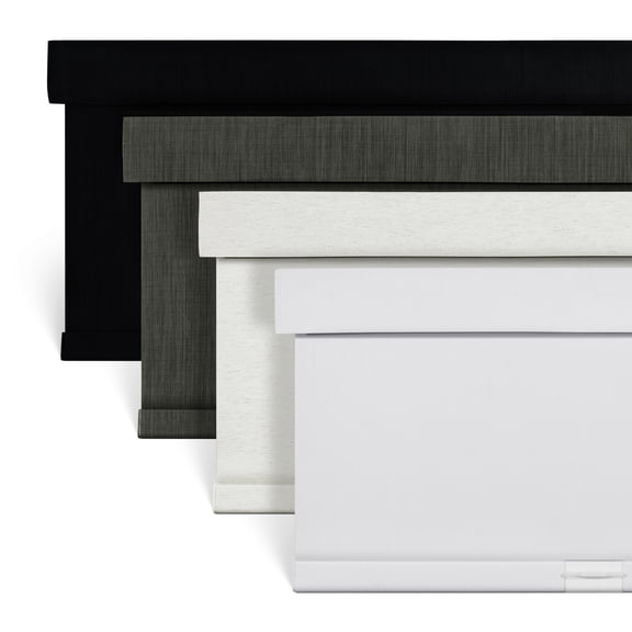 Cordless Blackout Roller Shades for Windows, Free-Stop Linen Shades with Valance, Thermal Insulated Fabric, UV Protection Roller Blinds for Home，White，70"W X 72"H