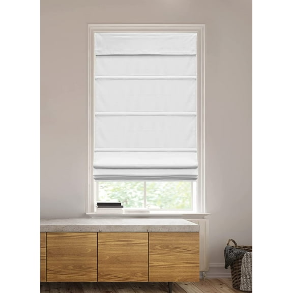 Cordless Blackout Roman Shade in White (35"x64")