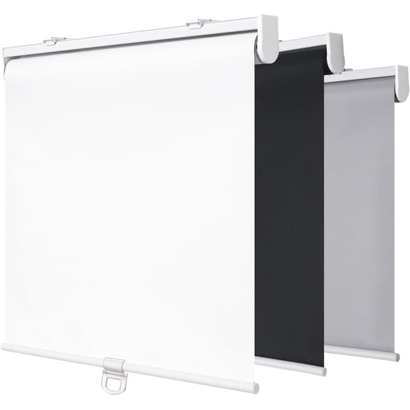 Cordless Blackout Window Roller Shades, Pull Down Spring System Indoor Blinds, Room Darkening Waterproof UV Blocking Thermal Insulated Fabric for Home Office (White, Width 14", Height 72")