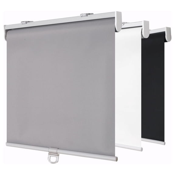 Cordless Blackout Window Shades, Room Darkening Spring System Indoor Blinds, Pull Down Thermal Insulated Fabric for Home and Office (Grey, Width 27", Height 72")