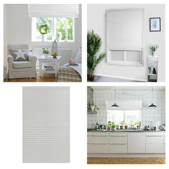 Cordless Blackout Window Shades - No Tools Required Self-Adhesive Pleated Blinds, Clip-On Privacy Screens for Doors & Windows, Thermal Insulated Room Darkening Shades for Home & Office