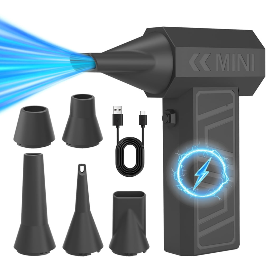 Cordless Blower 105000RPM Air Duster with 5 Interchangeable Nozzles Light Weight Dust Blower for Outdoor Snow Use