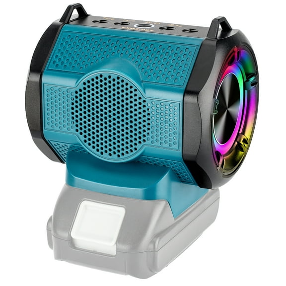 Cordless Bluetooth Speaker for Travel Jobsite Party Barbecue,High Sound Quality Double Membrane Resonance Powered by Makita 18V Li-ion Battery BL1430 BL1440 BL1450 BL1460 BL1815 BL1830 BL1840ect.