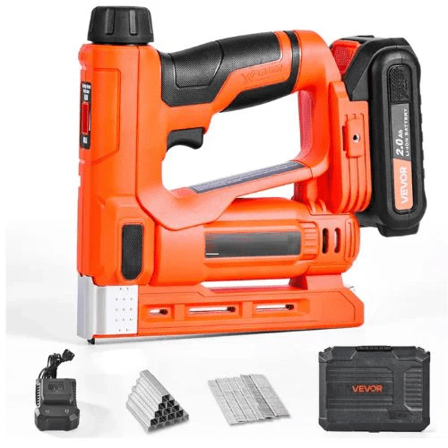 Cordless Brad Nailer 2-in-1 Nail Gun Staple Gun ncludes 1000 Pcs Staples and 1000 Pcs Nails with Battery and Charger