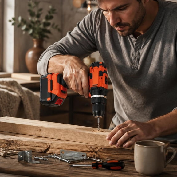 Cordless Brushless Hammer Drill Kit, 20V 1/2 Inch Impact Drill with 4000mAh Battery and Charger, 90Nm Torque, Power Tool for Wood Metal Masonry Drilling, DIY Home Improvement, Workshop and Constructi