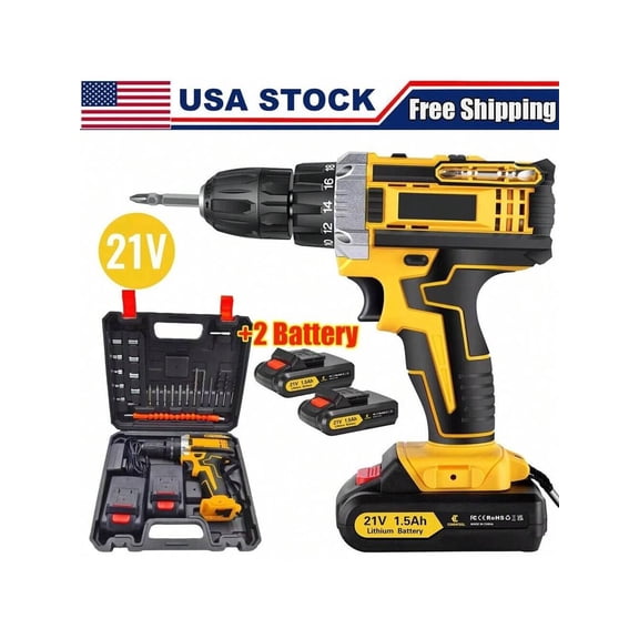 Cordless Brushless Impact Driver & Hammer Drill Combo Kit with 2 Batteries. Perfect Gift For 2026.