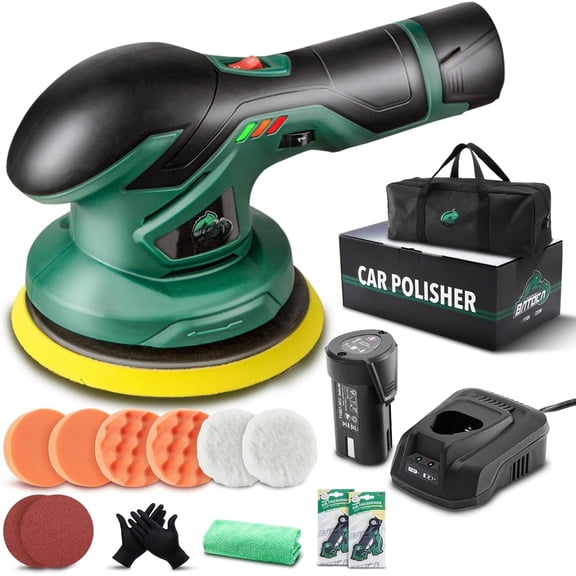 - Cordless Buffer Polisher - 1 count 2.0Ah 12V Lithium- Rechargeable Brushless Polisher with 6 Variable Speed, DA Orbital Buffer for Detailing, Polishing, Waxing
